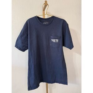 Yeti Navy Blue Tee with White Logo-large